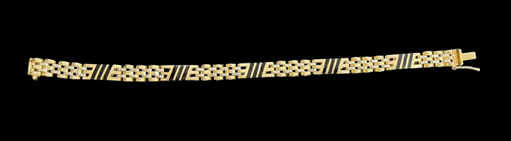  14kt Yellow Gold & Enamel Bracelet - 22.1g - 8.25"