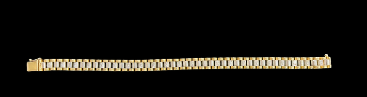  14kt Yellow Gold Rolex Style Diamond Bracelet - 31.1g - 8"