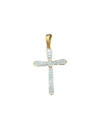  10kt Yellow Gold Diamond Cross