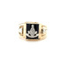  10kt Yellow Gold Masonic Ring With Hat and Gavel