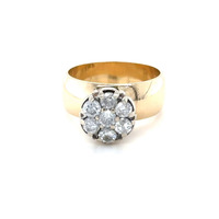 1.05ctw Natural Diamond 14kt Yellow Gold Cluster Ring