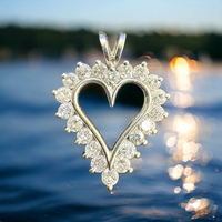  10kt White Gold Heart Pendant with 1.28cttw Diamonds