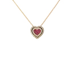  14kt Yellow Gold Godiva x Le Vian Ruby Heart Necklace 