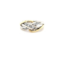  10kt White Gold Diamond Ring With Yellow Gold Accents