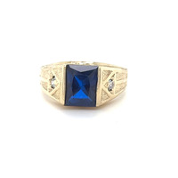  14kt Yellow Gold Ring With Blue Spinel Stone