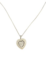  14kt White Gold Chain with Diamond Heart Pendant
