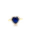  14kt Yellow Gold Blue Heart Ring