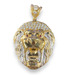  Large 10kt Yellow Gold Lion Head Pendant