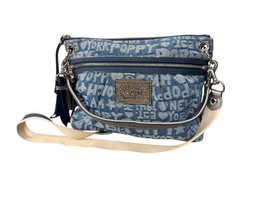 Coach New York Poppy Signature Wordblock Denim Handbag