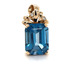 14kt Yellow Gold 15x12mm Blue Topaz Pendant