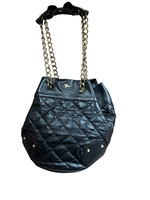 Burberry Black Leather Quilted Bucket Bag