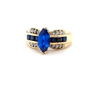  10kt Yellow Gold Ring with Blue Stone