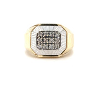  10kt Yellow Gold Natural Diamond Men's Cluster Ring