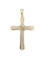  10kt Yellow Gold Natural Diamond Cross