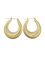  14kt Yellow Gold Ribbed Hoop Earrings