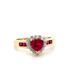  10kt Yellow Gold Ring With Heart Ruby