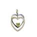  14kt White Gold Diamond and Emerald Heart Pendant