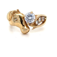  14kt Yellow Gold Horse Ring