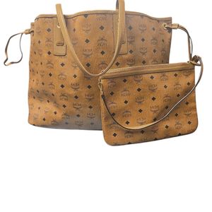 MCM Visetos Large Tote with Clutch