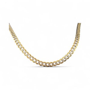  14kt Two-Tone Curb Necklace 